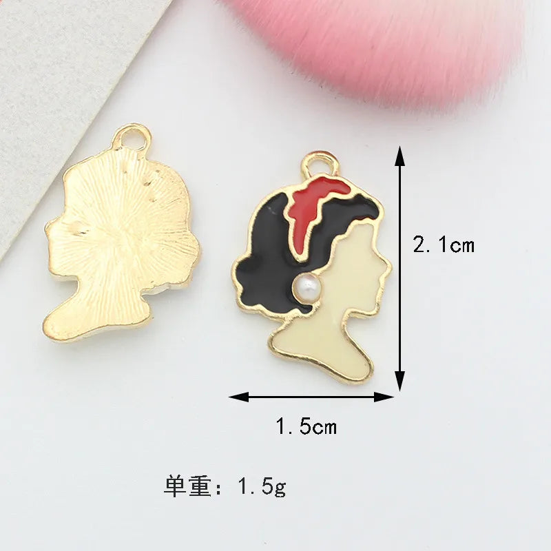 10 PCS/Package 1.5 * 20mm 14 * 14mm 7 * 12mm Alloy Rhinestones Pearl Number Heart Shape Bow Knot Polished Pendant