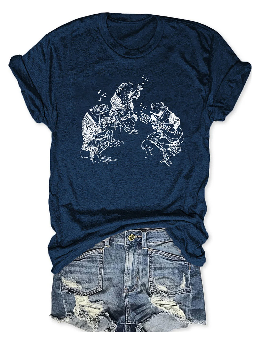 Frog Musicians 90s Retro T-shirt