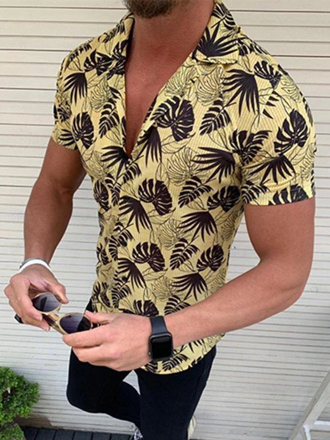 Casual Printed Short-sleeved Shirt