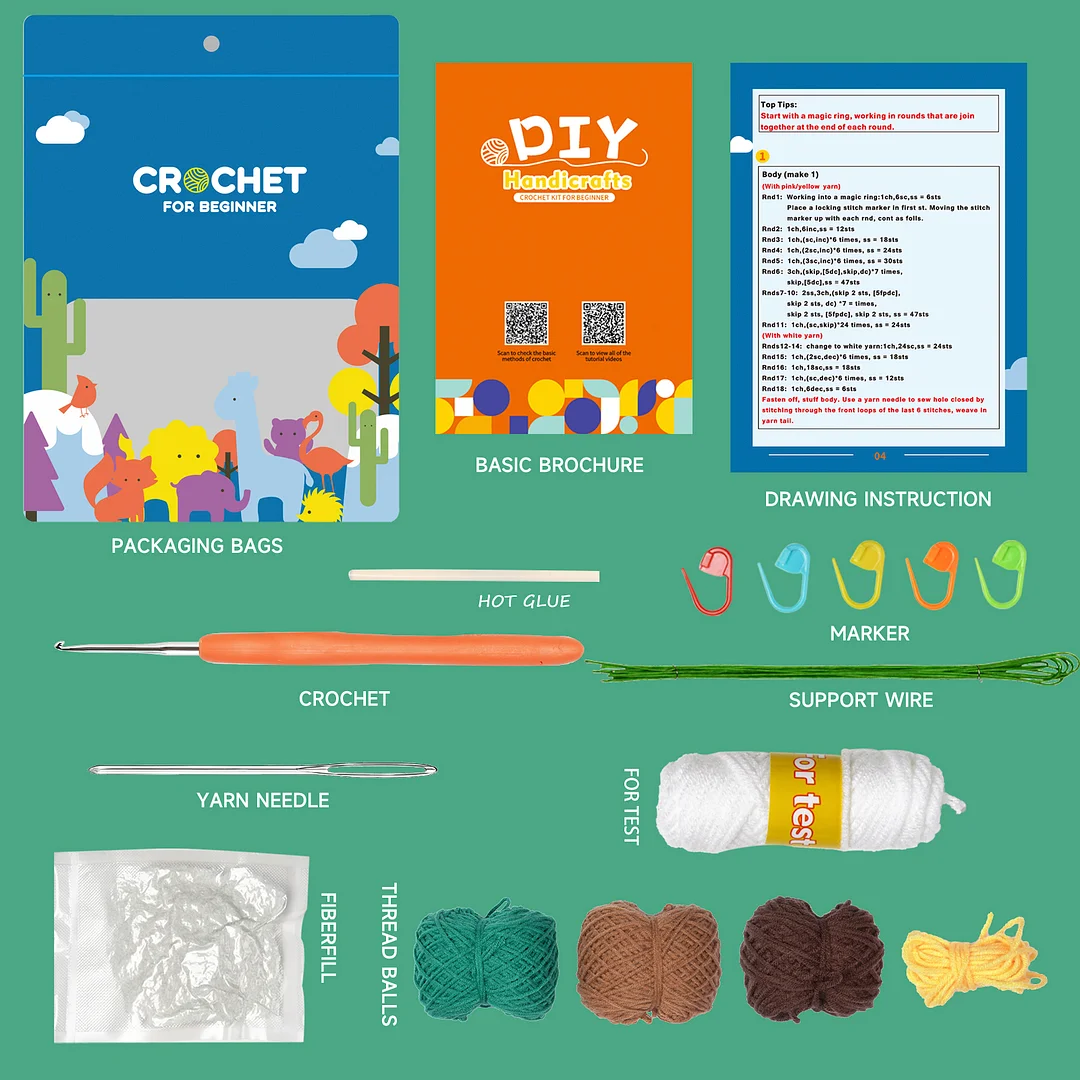 Cuteeeshop Crochet Starter Kits with Easy Peasy Yarn Easy Crochet Yarn  Plants DIY Crochet Flower Kit-6pcs