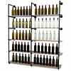 [US Local Warehouse] Industrial Pipe Shelf 5 Tier 72 Inch Industrial Wall Shelves with Solid Wood Plank Pipe Shelving Wall Mounted for Kitchen and Bar Shelving