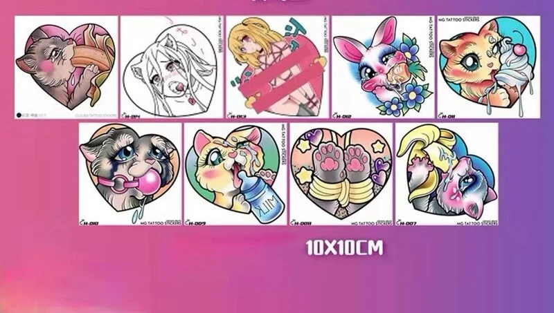 Waterproof Tattoo Sticker Female Cartoon Beautiful Girl Sexy Dark Fashion Body Art Fake Tattoo Lasting Arm Temporary Tattoo Set