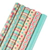 6PCS Colorful Cyan Mint Green Festive Gift Wrapping Paper