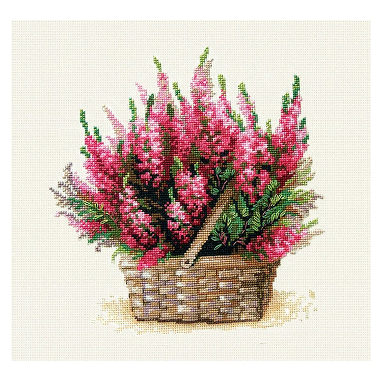 Flower Heather 11CT Printed Cross Stitch Kits (37*37CM) fgoby