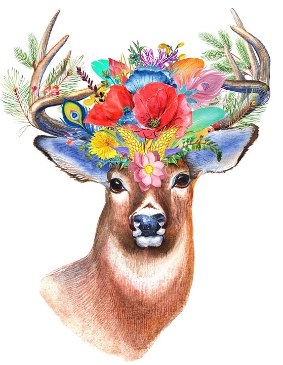

Deer With Flower Crown – Paint By Numbers - 40*50CM, 501 Original