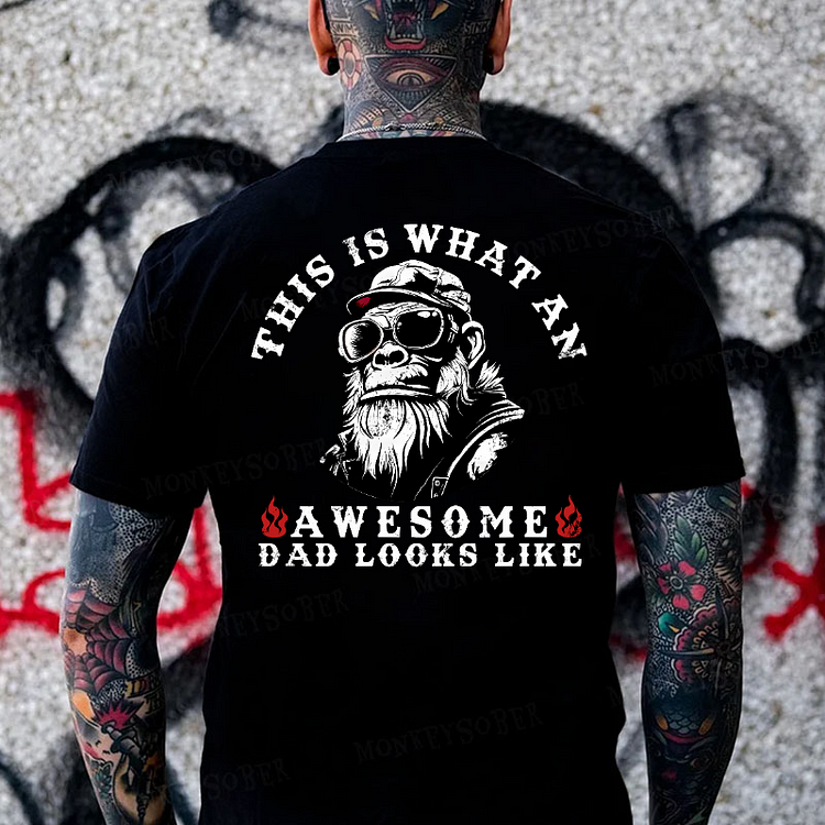 This Is What An Awesome Dad Looks Like Father's Day Monkey T-shirt