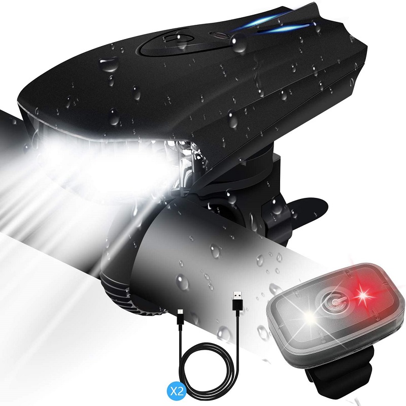 

2pcs Bicycle Light Set USB Waterproof MTB Bike Riding Headlight Taillight, 501 Original
