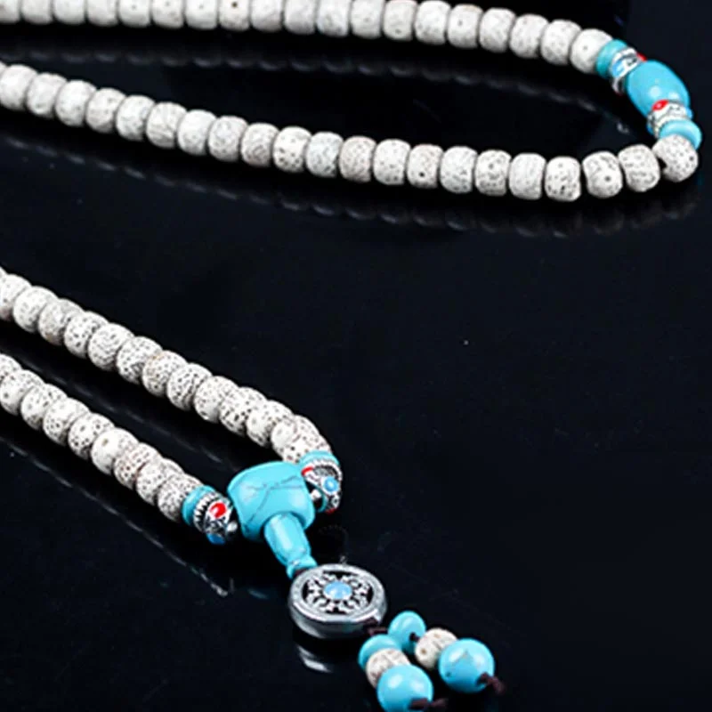 Bodhi Seed Turquoise 108 Beads Blessing Protection Bracelet Mala