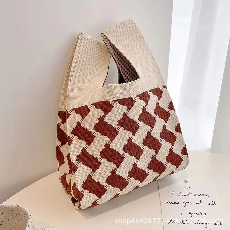 Korean Style Spring And Summer New Arrival Women’s Bag Handbag Bag Fashionable Simple Niche Knitted Bag Vesel Bag Crossbody Bag