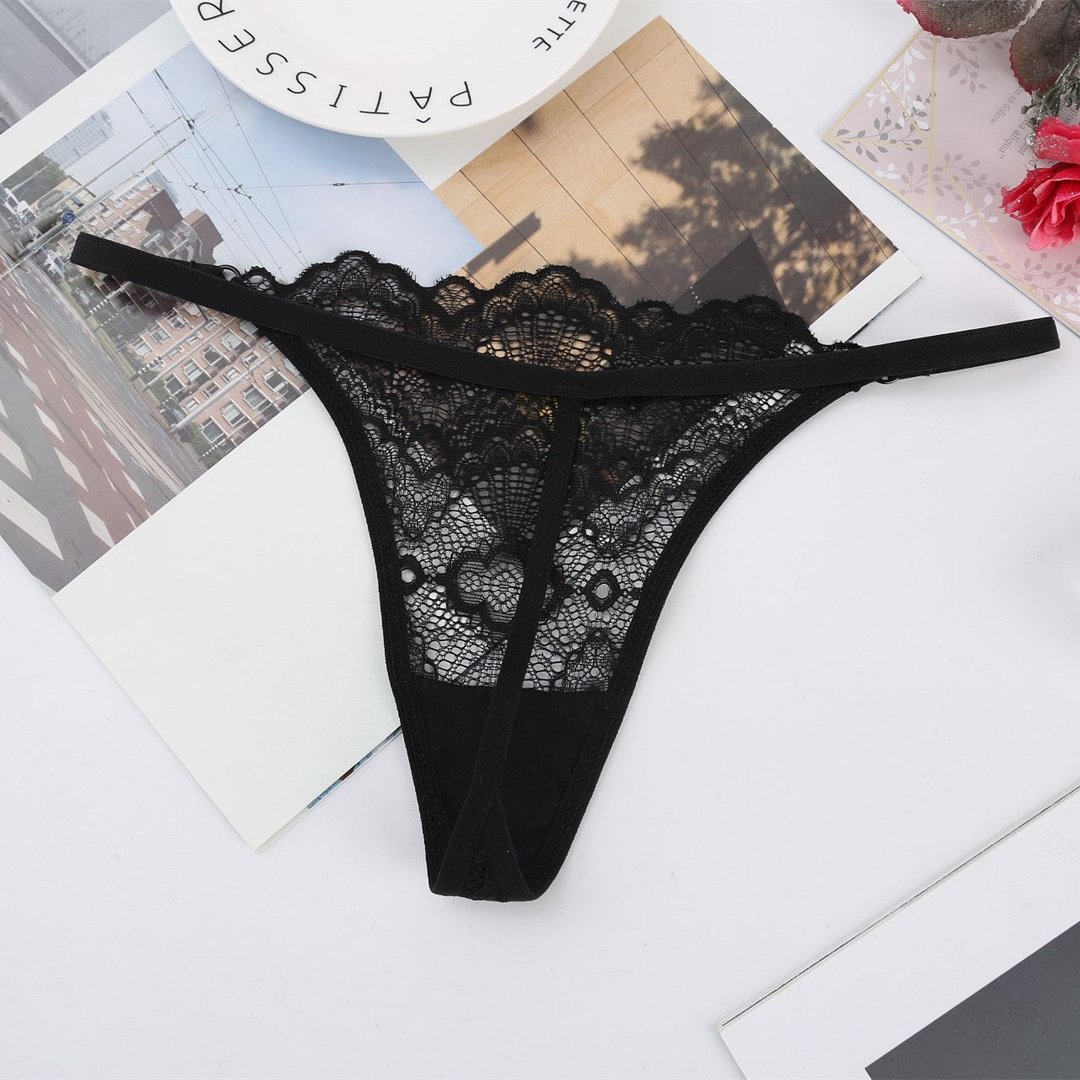 European Thong Pants Women's Underwear Sexy Lace Panties Fashion Hollow Out T Pants Low Waist Seamless Briefs Female Lingerie