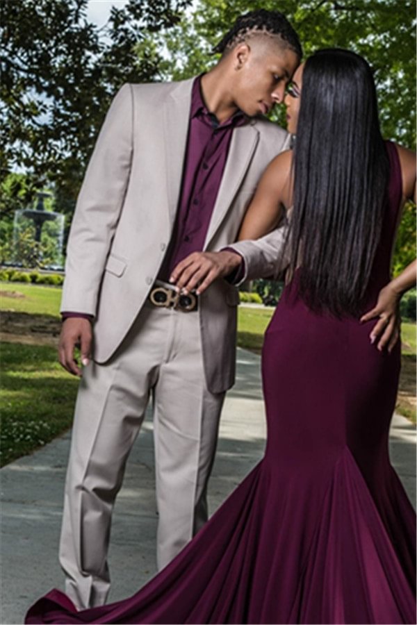 2 Pieces New Arrive Formal Silver Reception Suit For Groom | Ballbellas Ballbellas