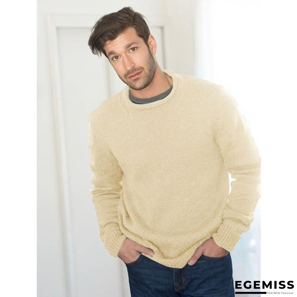 Long Sleeve Solid Color Men's Sweater | EGEMISS