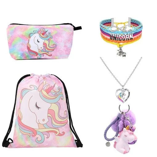 Unicorn Gift Set – Backpack, Purse, Bracelet, Necklace & Keychain
