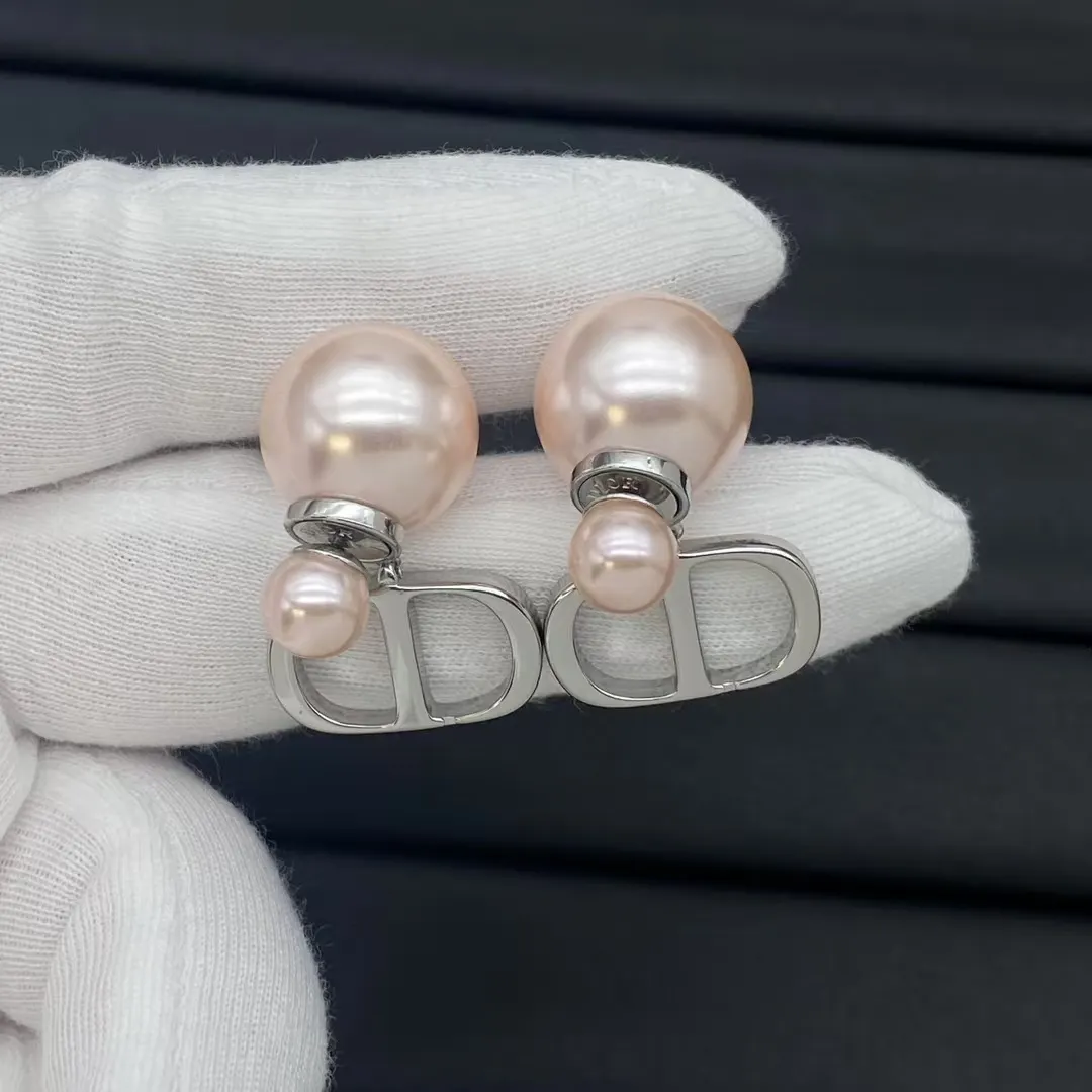 Dior CD Pink Pearl Earrings