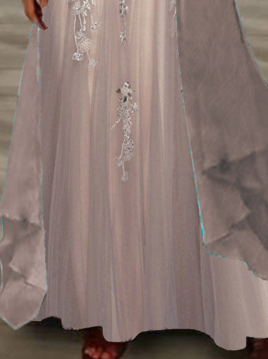 Women Half Sleeve V-neck Solid Color Dress