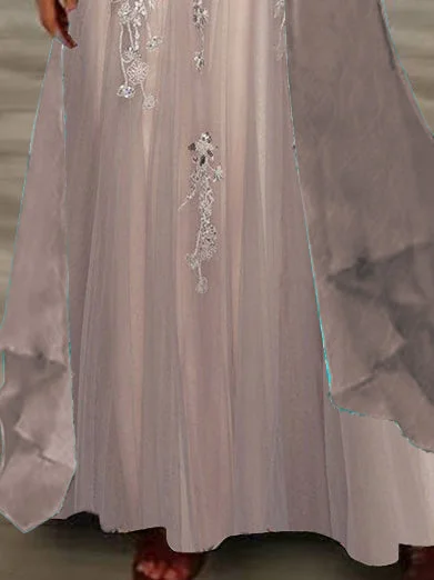 Women Half Sleeve V-neck Solid Color Dress