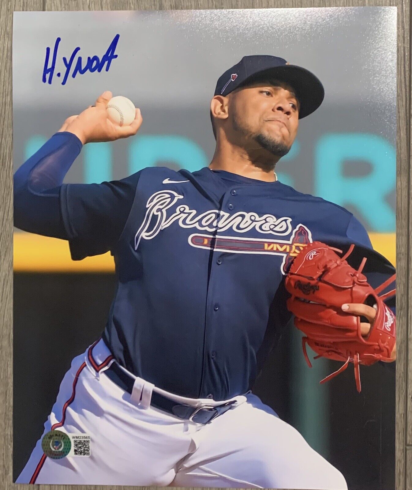 Huascar Ynoa signed autographed 8 x 10 Photo Poster painting beckett coa witness braves atlanta