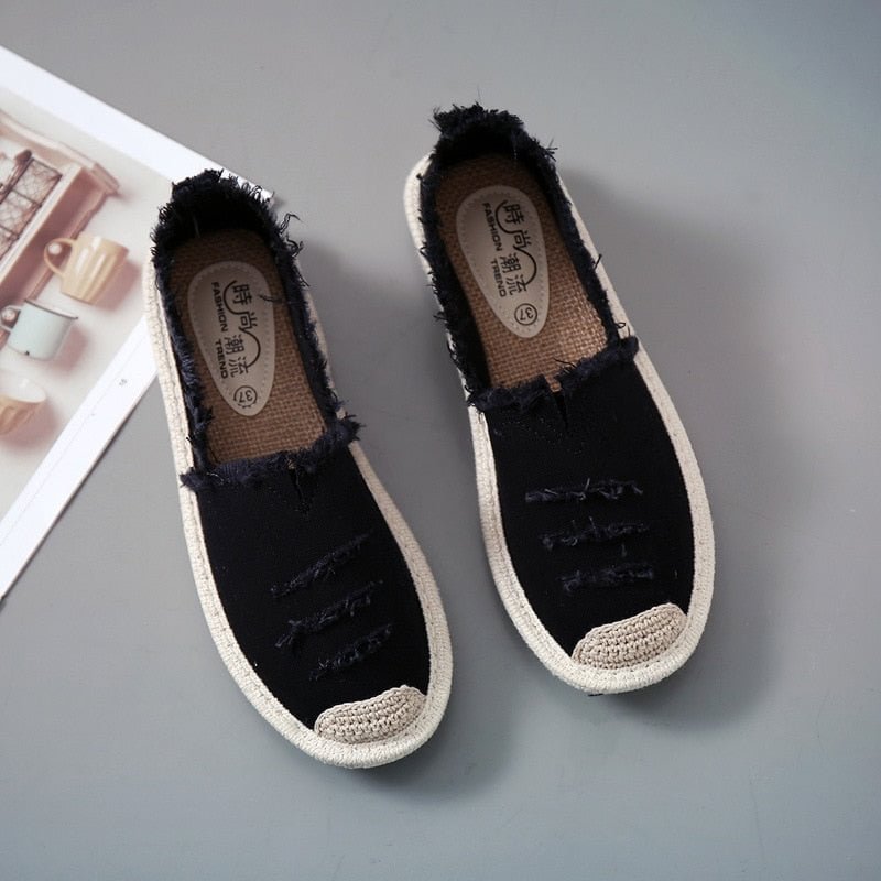 Summer Breathable Women's Canvas Shoes Fashion Slip On Lazy Ladies Loafers Flats Shoes Women New Casual Women's Shoes