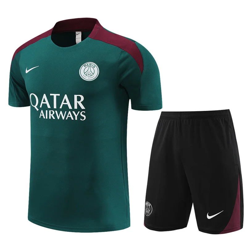24/25 PSG Paris Saint Germain Short Sleeve Green Training Kit Thai Quality