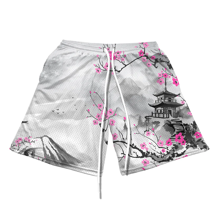 Sopula Harmony Temple Print Graphic Men's Mesh Shorts