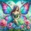 Colorful Butterfly Fairy-11CT Stamped Cross Stitch 50*50cm/19.69*19.69in tapestrymarket