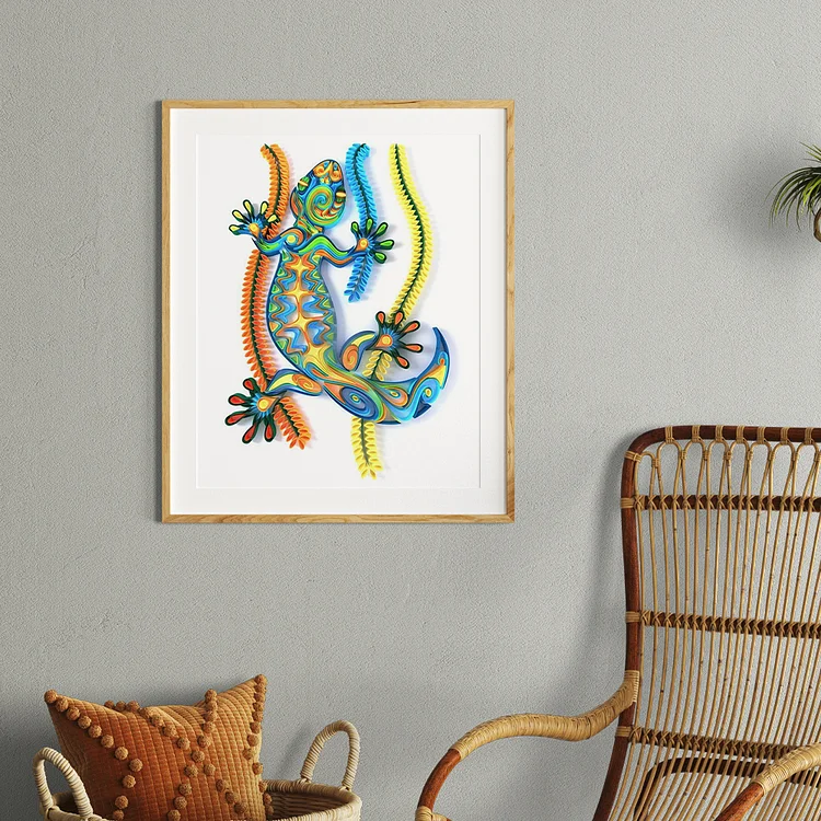 Paper Filigree painting Kit-Gecko