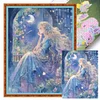 Anime Girl Under Moon-11CT Stamped Cross Stitch 45*60cm/17.72*23.62in(Big Size)