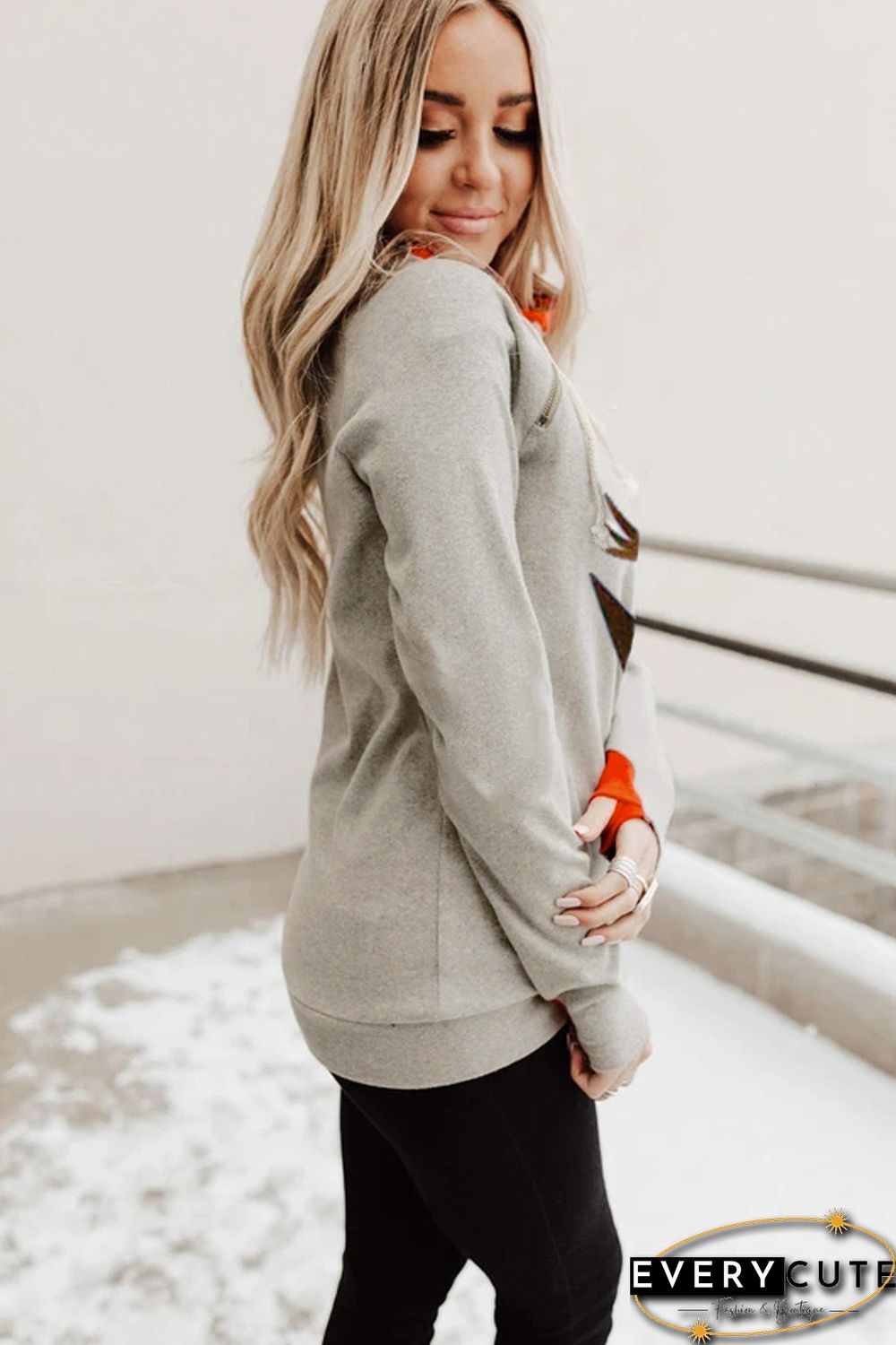 Halloween Pumpkin Gray HoodieHalloween Pumpkin Gray Hoodie