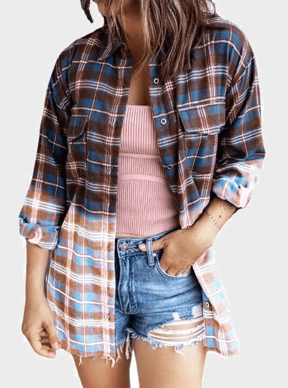 thdmladies Long Sleeve Plaid Shirt thedmladies