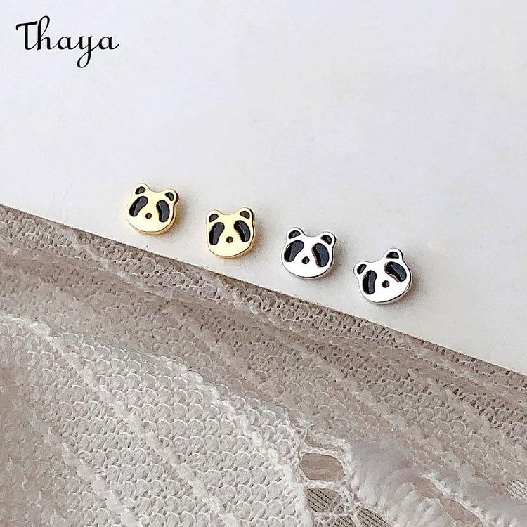 Thaya 925 Silver Mini Panda Stud Earrings