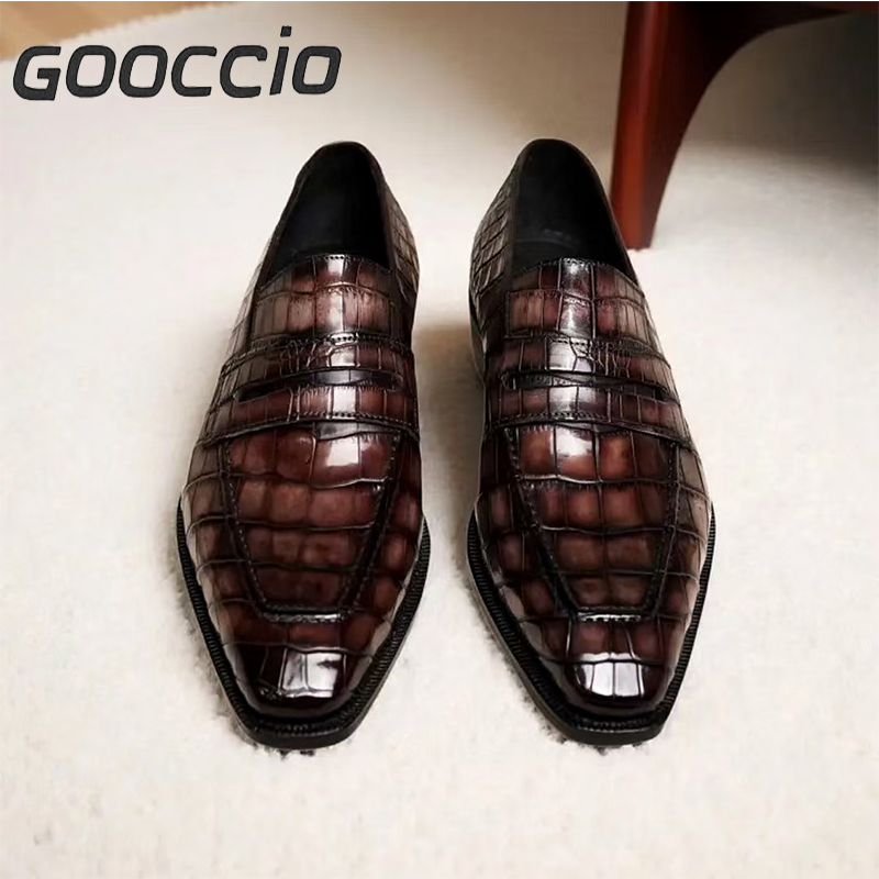 TV125 Prenium Crocodile Leather Dress Shoes/Loafer Shoes For Men GOOCCIO   