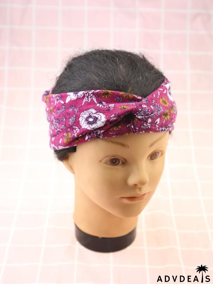 Flower Print Twist Hair Band