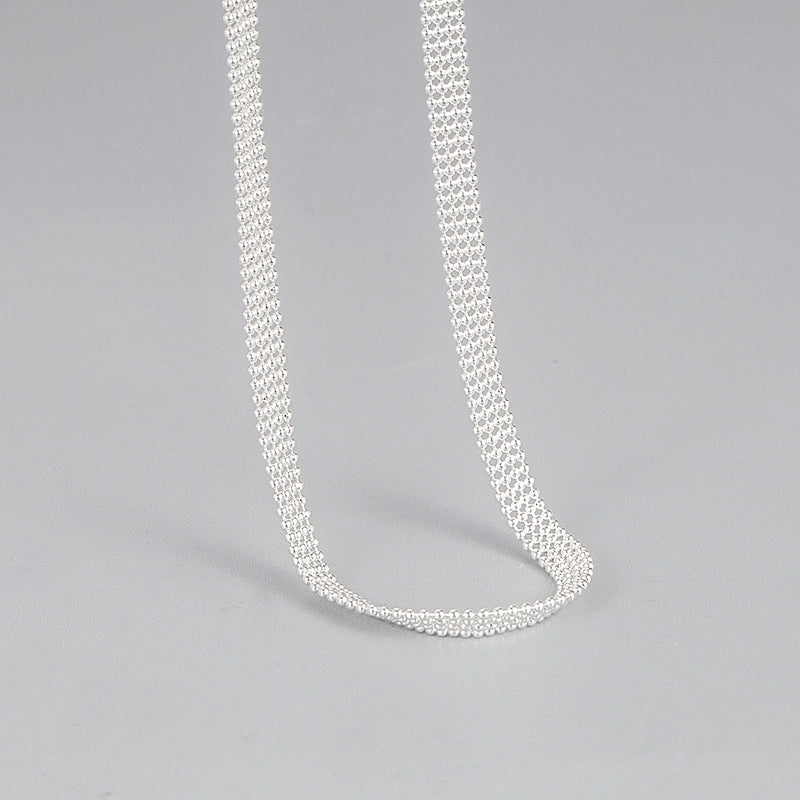 925 Sterling Silver Patchwork Plating Geometric Long Necklace Necklace Choker