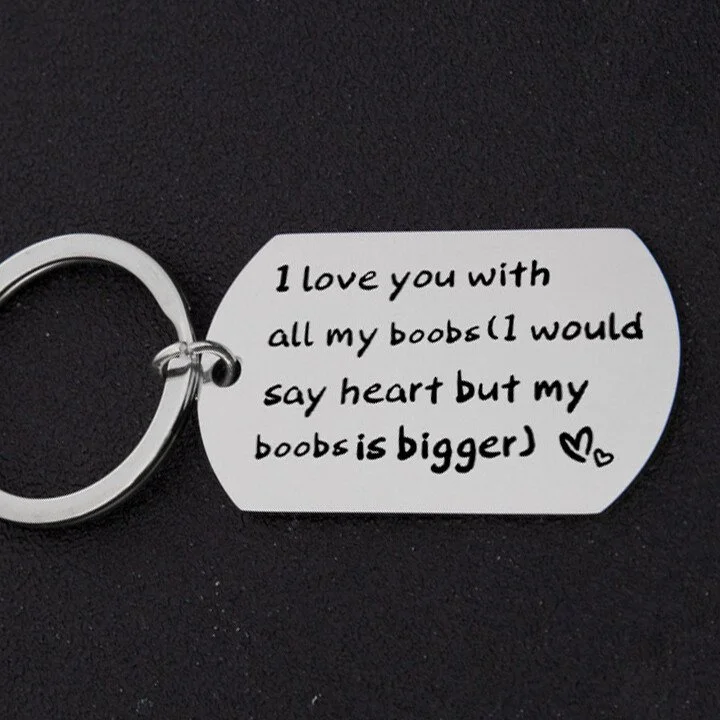 I Love You Funny Keychain Gift for Couple