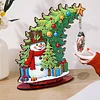 Snowman Photo Xmas Tree 5D DIY Diamond Art Tabletop Wood Decoration Ornament Kit