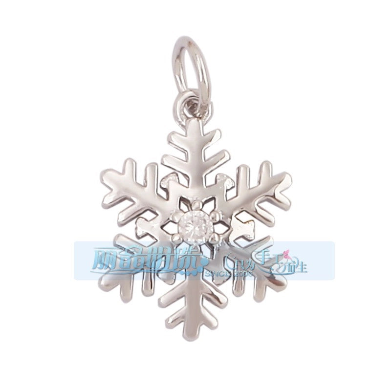 1 Piece Copper Geometric Heart Shape Snowflake Pendant Jewelry Accessories