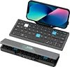 Mini Foldable Bluetooth Keyboard with Magnetic Holder, Aluminum Alloy Mini Silent Folding Keyboard Portable Lightweight Portable Bluetooth Keyboard Android Rechargeable Keyboard for Tablets, iPads, Mobile Phones