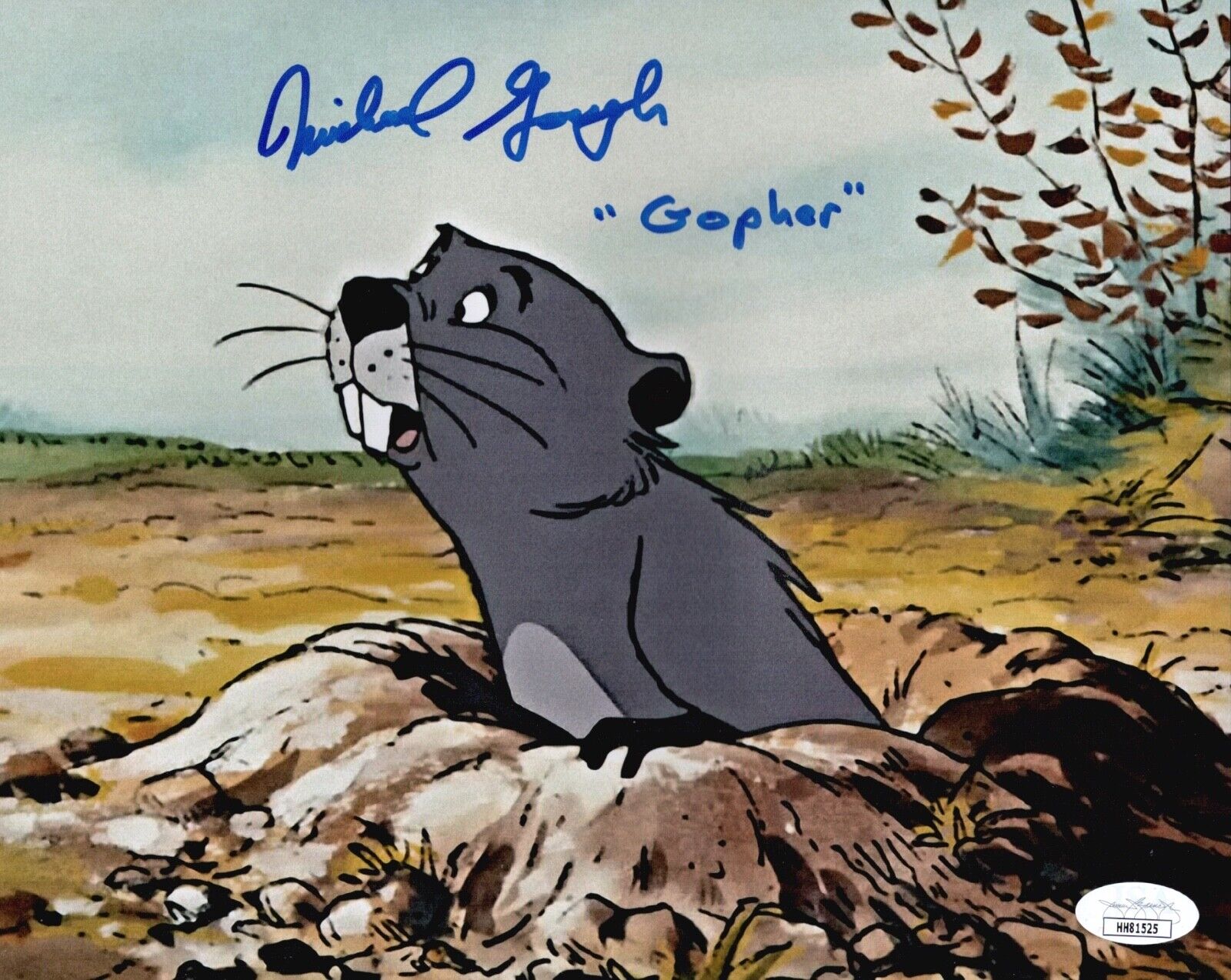 MICHAEL GOUGH Signed 8x10 Photo Poster painting GOPHER Winnie The Pooh Disney Autograph JSA COA