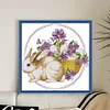 >SALE<Embroidery Eco-cotton Thread 11CT Printed Easter Bunny Cross Stitch Kit 41x39cm