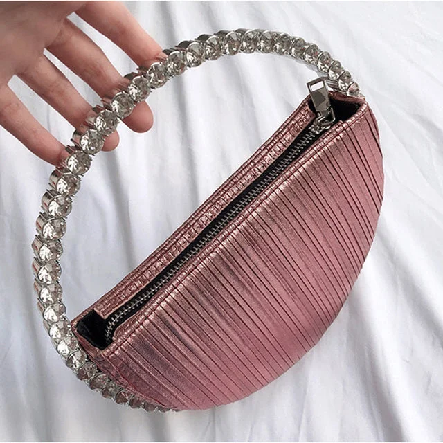 Rhinestone Circular Clutch