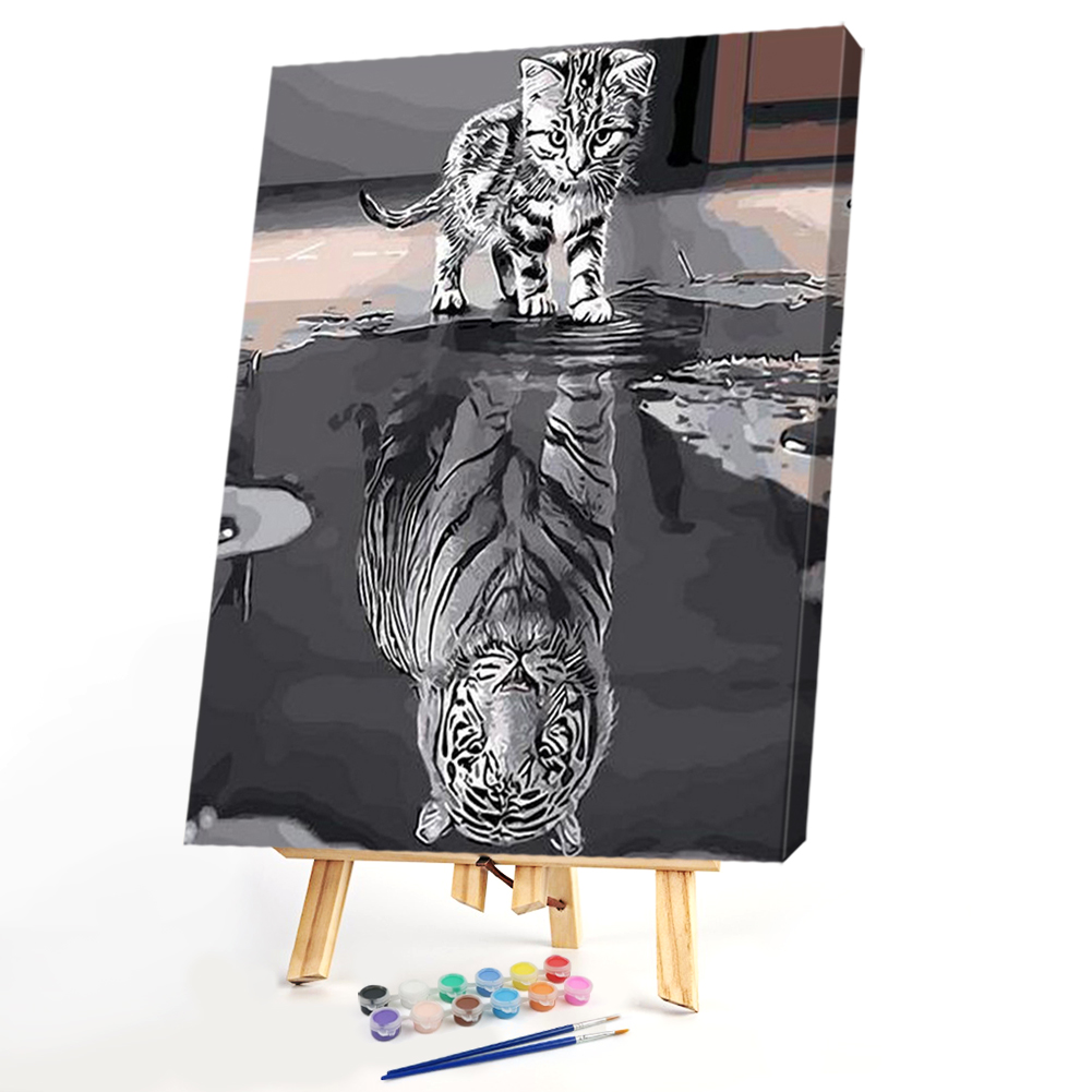 

40x50cm - Paint By Numbers Cute Tiger Cat, 501 Original