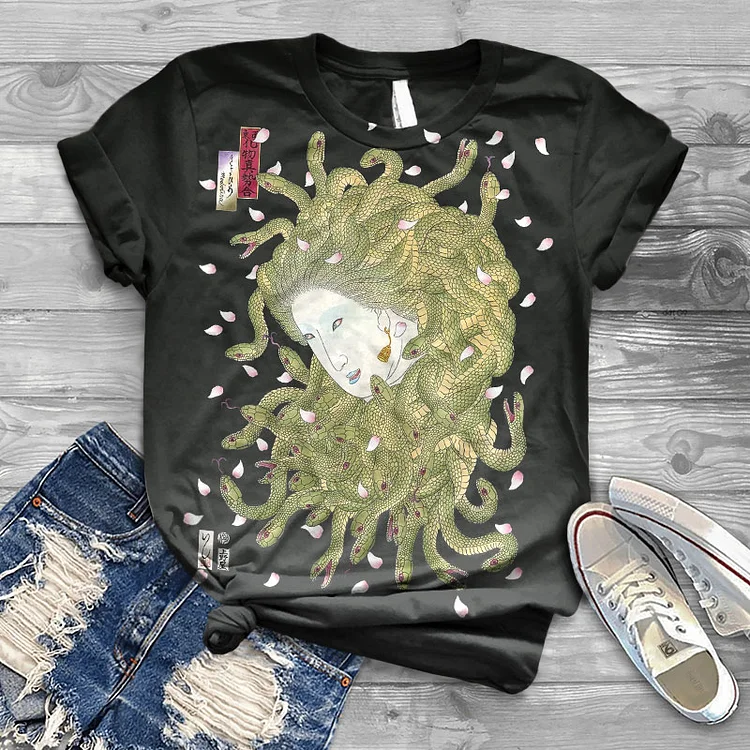Japanese Ukiyoe Medusa Print T-shirt