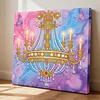 (25x25cm)DIY Chandelier Framed Handmade Pearl Painting Art Craft Kit Living Home Decor