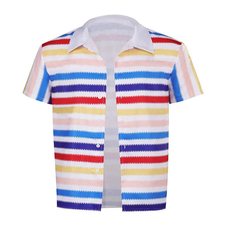 Kids Children Barbie 2023 Allan Rainbow Stripe T-Shirt Outfits Cosplay Costume Suit