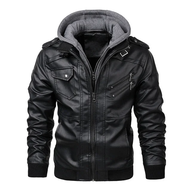 Faux Leather Biker Jacket Casual Motorcycle PU Jacket