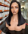 Bob Wigs 100% Human Hair Straight Wig 5x5 Lace Closure Wig 14inches Black Hair Pre Plucked 