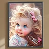 Diamond Painting -DIY Round Drill Curly Hair Big Eyes Girl