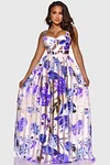 Strap Tube Floral Printed See Through Maxi Dresses