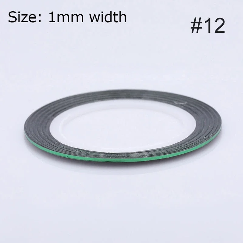 1mm 2mm 6mm Matte Glitter Nail Striping Tape Line Rainbow Multi Color Styling Tool Sticker Decal  DIY Decoration-Nail Inspo