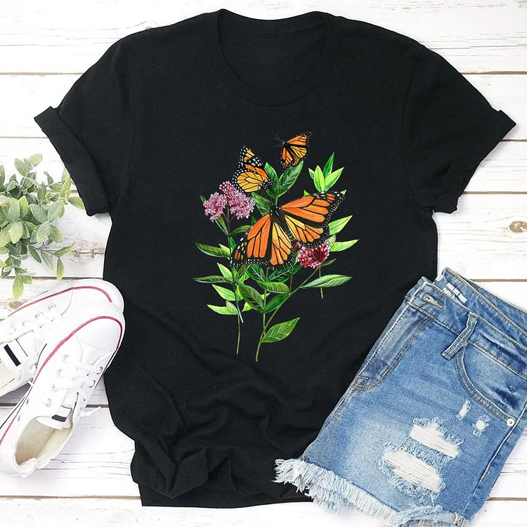 Flower and Butterfly Insect T-shirt Tee -04284-Annaletters